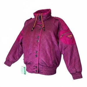 Vintage Kaelin Ski Jacket Women’s 8 Pink Magenta Metallic 90s Retro Snow Coat